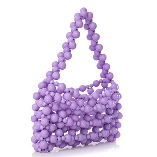 Rubber Purple Bead Pouch
