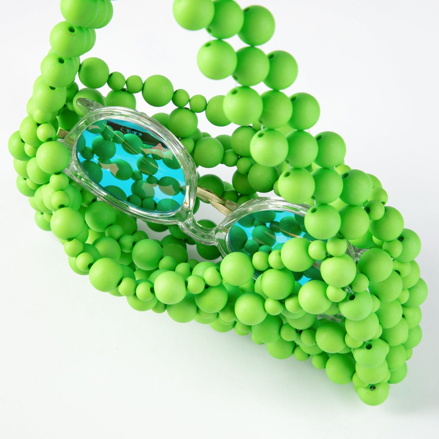 Rubber Green Bead Pouch