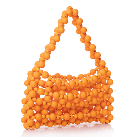 Rubber Orange Bead Pouch