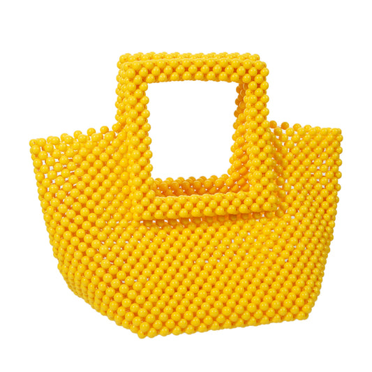 Yellow Beaded Tote