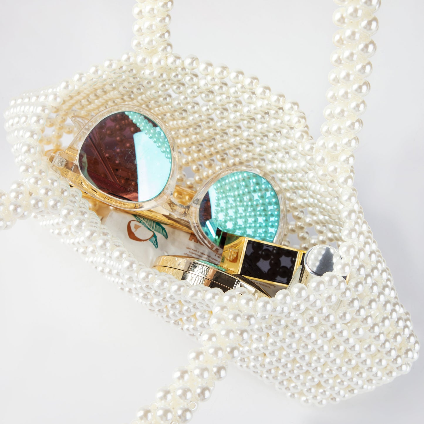 Pearl Pleuche Handle Bag
