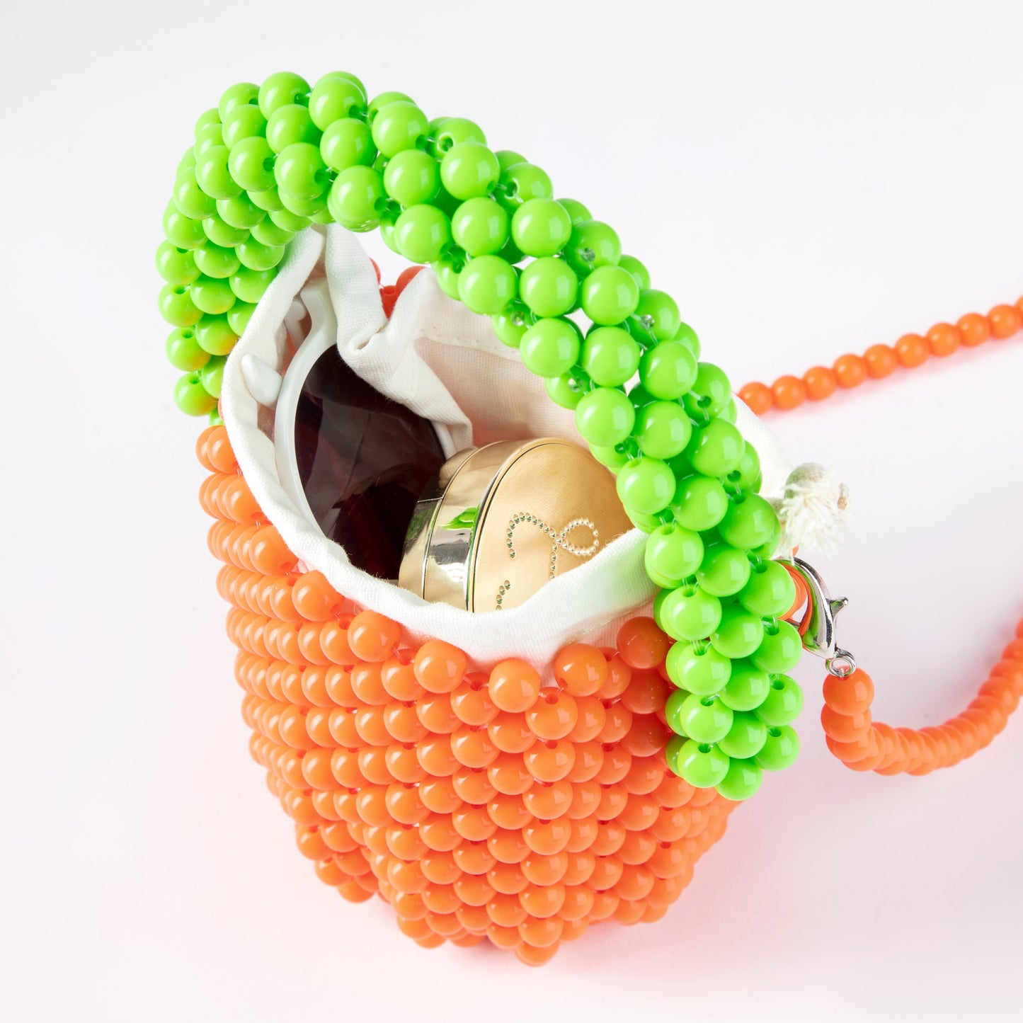 Beaded Orange Bucket