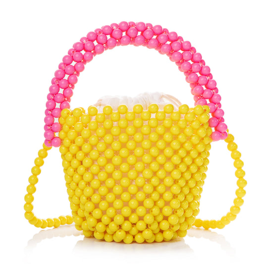 Beaded Yellow Bucket