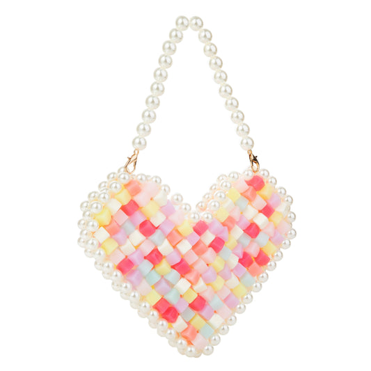 White Heart Wristlet