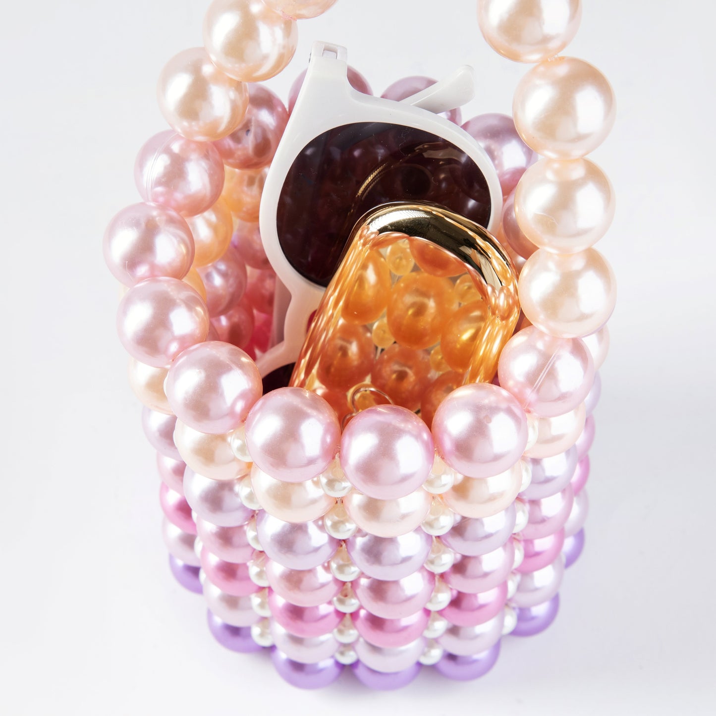 Pink Beaded Bucket