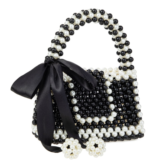 Ribbon Accent Black Clutch