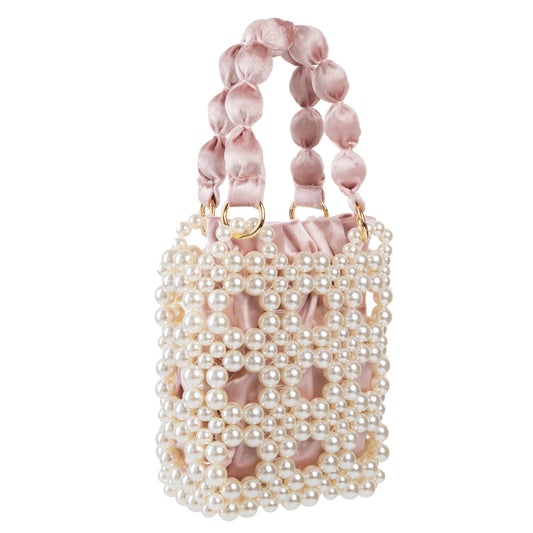 Pearl Pink Velvet Handbag
