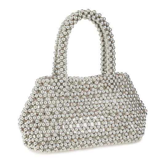 Top-handle Silver Clutch