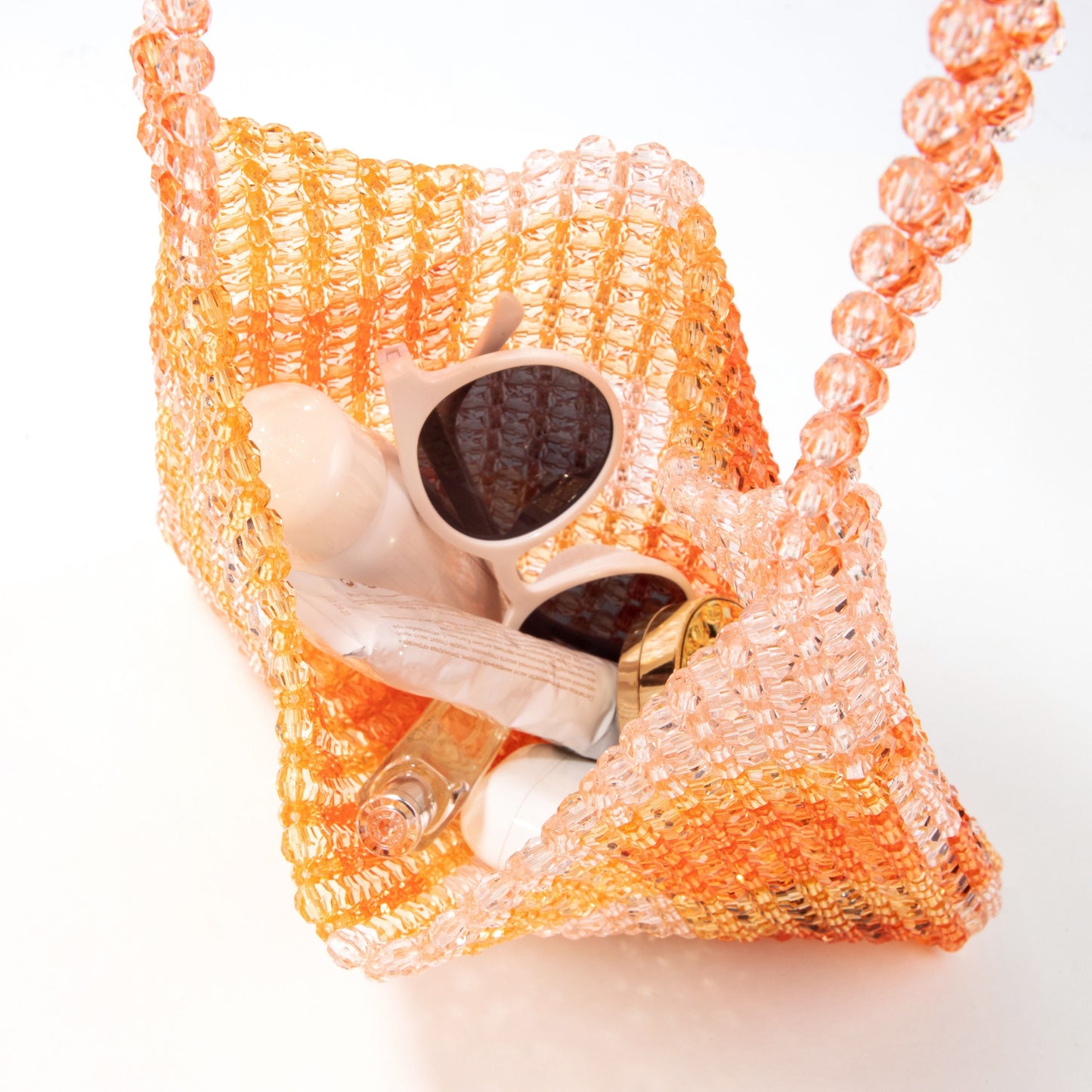 Check Underarm Orange Beach Bag