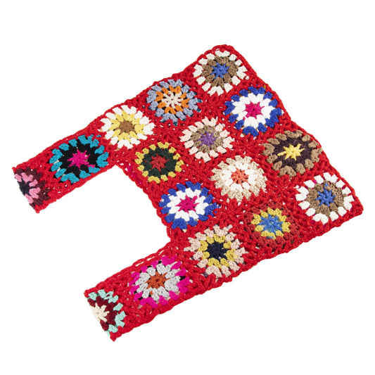 Ethnic Crochet Flower Tote