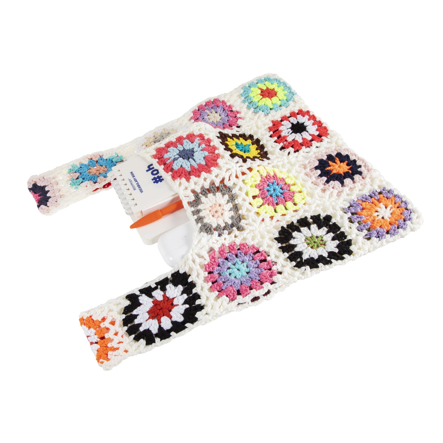 Ethnic Crochet Flower Tote