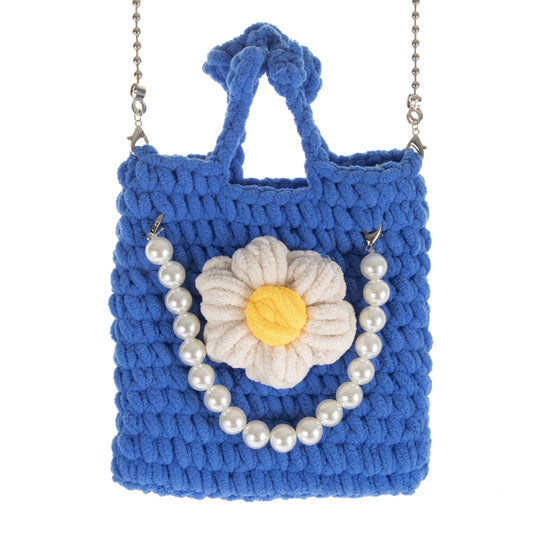 Pearl Handle Crochet Tote