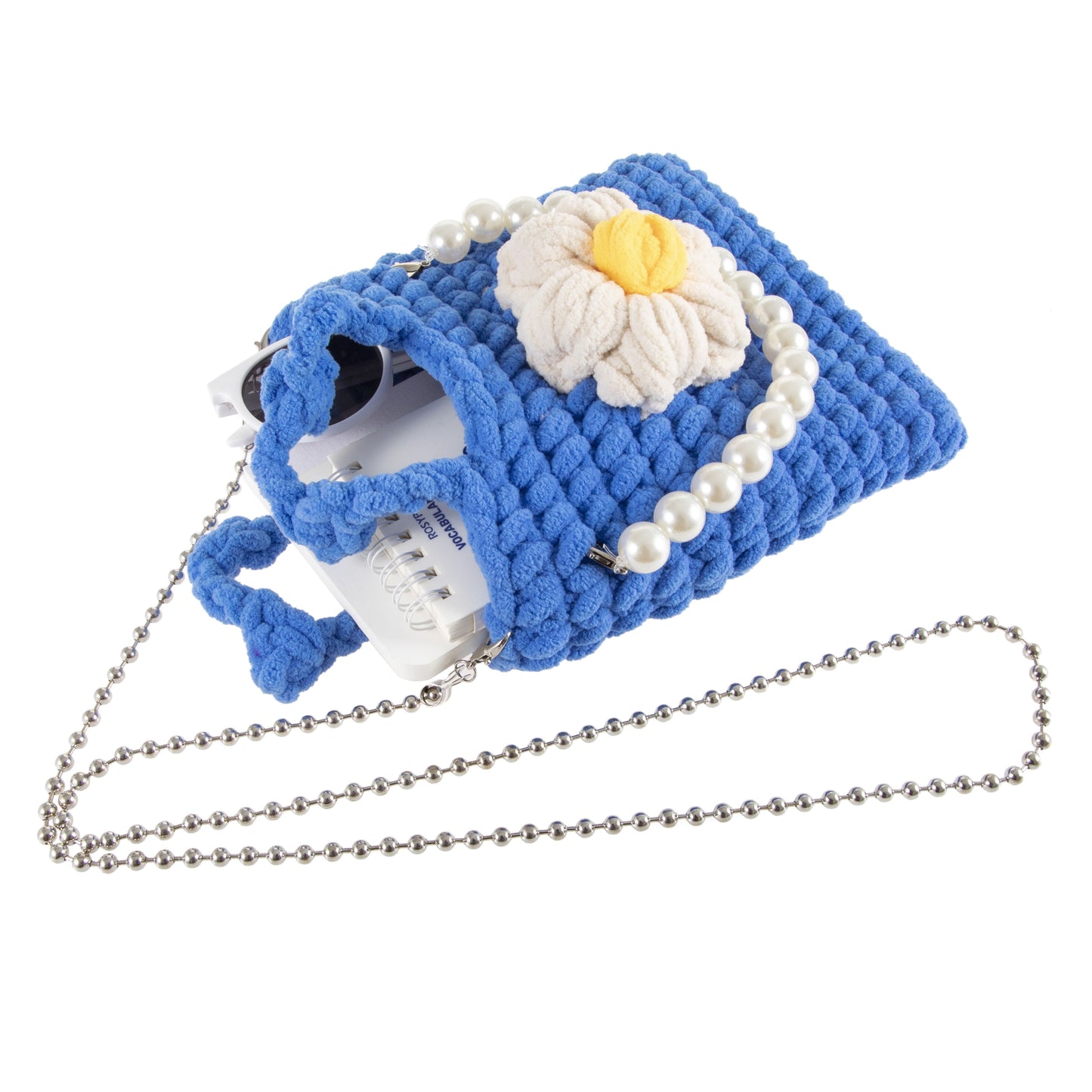 Pearl Handle Crochet Tote