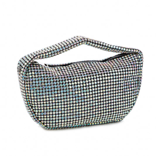 Rhinestone Silver Underarm Bag