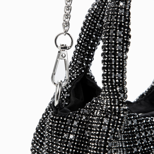 Rhinestone Gradient Gunmetal Tote