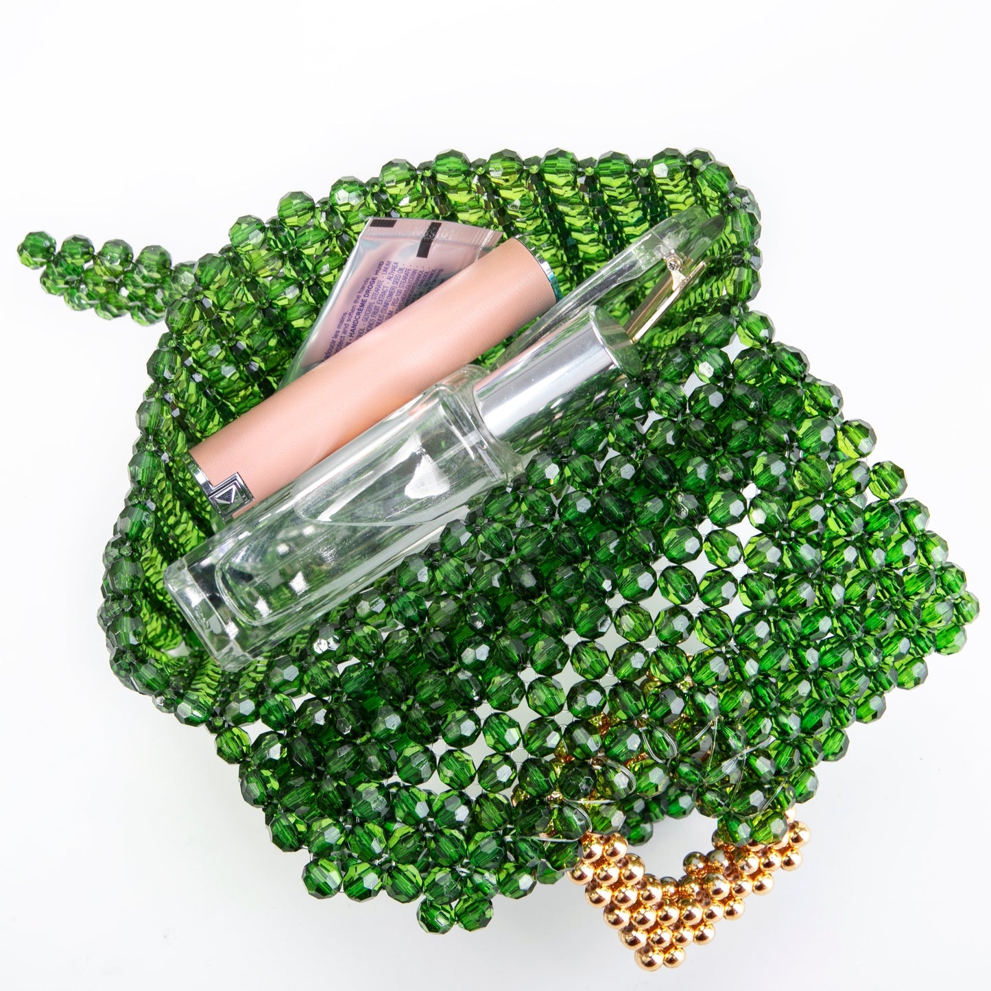 Gold Closure Green Pouch