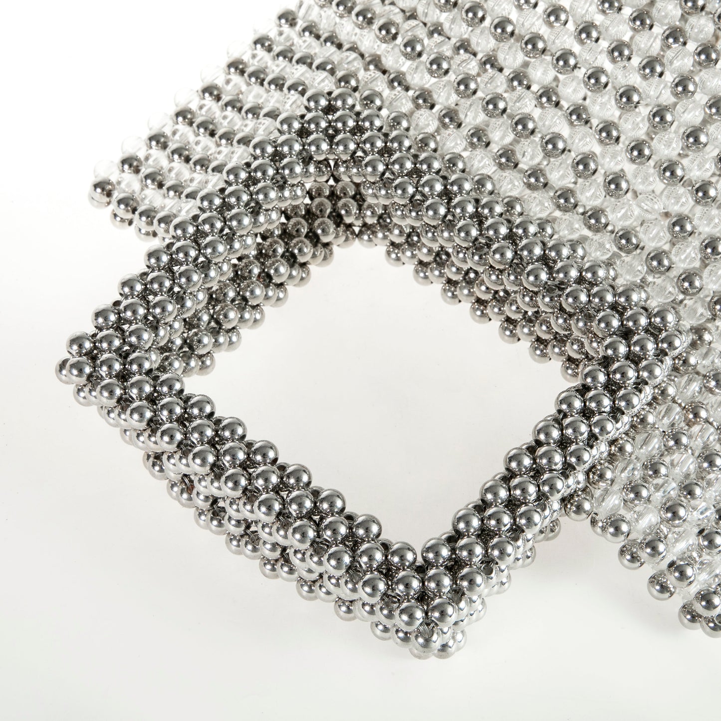 Transparent&Silver Beaded Tote