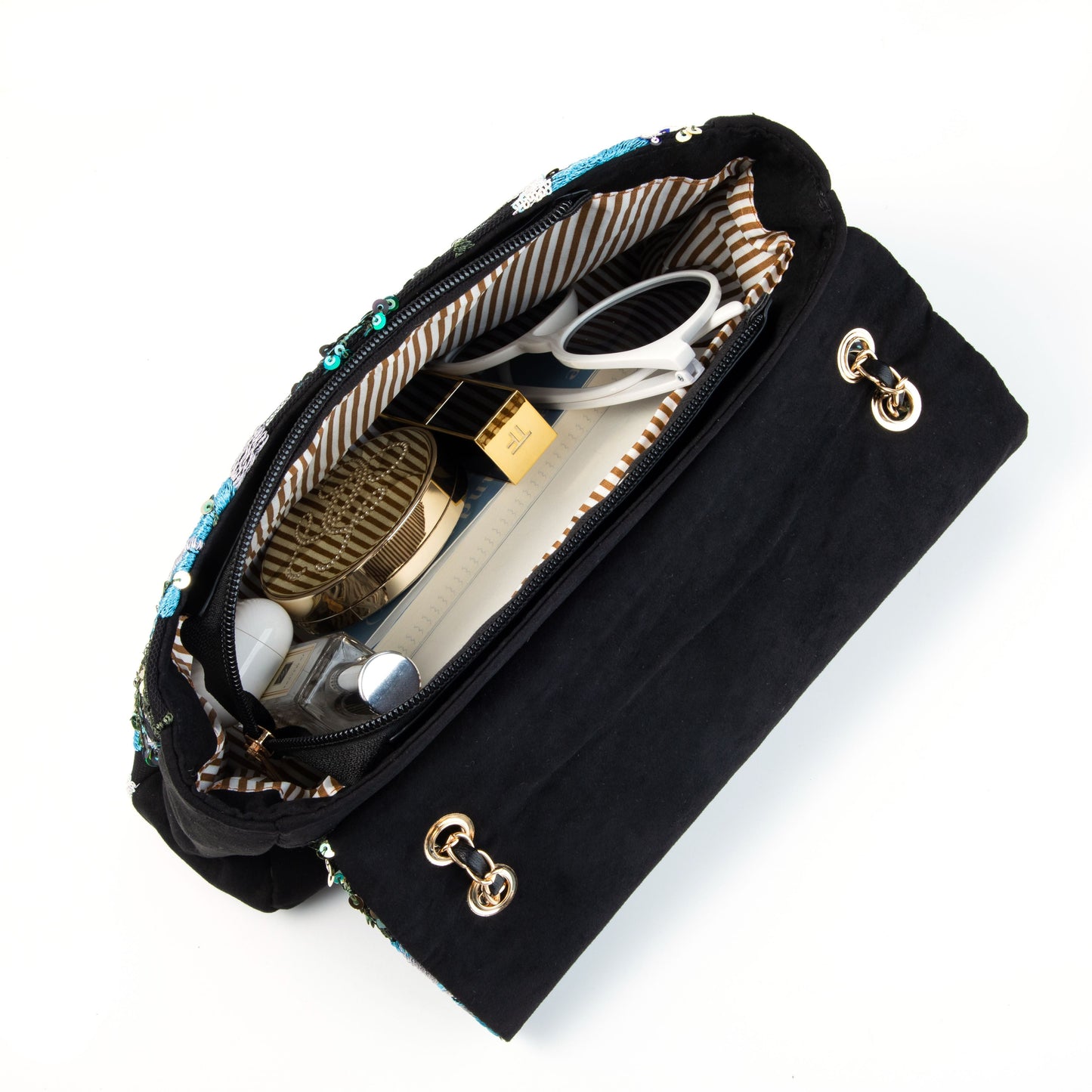 Sequin Floral Shoulder Bag