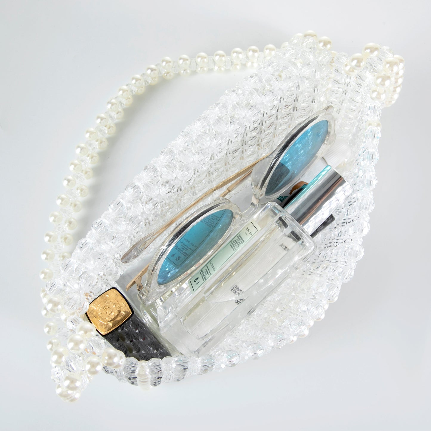 White Diamond Bead Shoulderbag