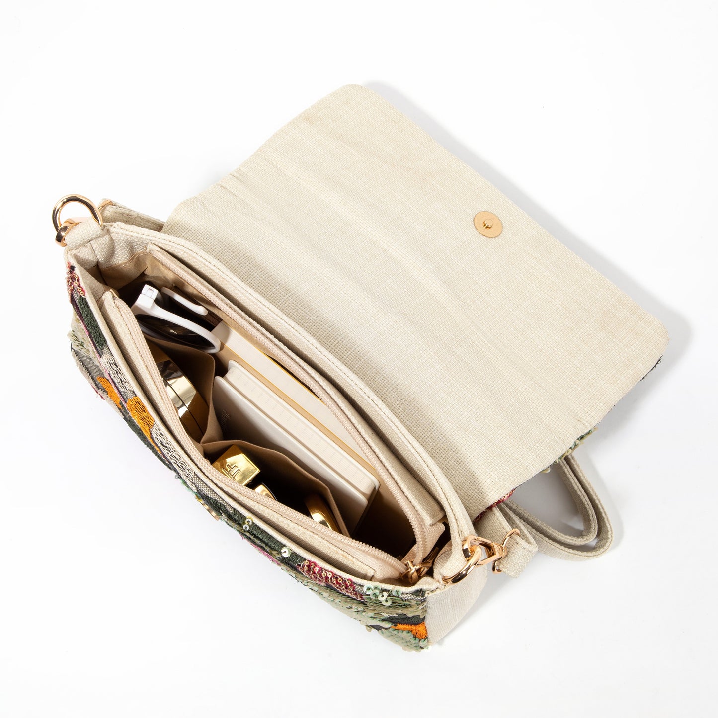 Off-White Floral Flap Shoulderbag