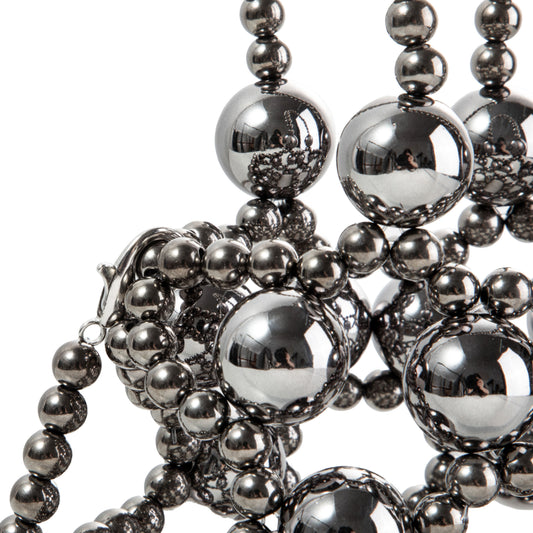 Hollow Out Gunmetal Handbag