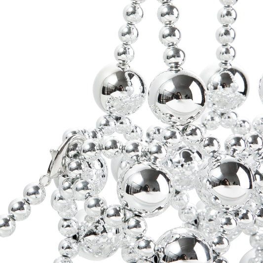 Hollow Out Silver Handbag