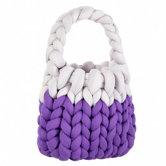 Color-Block Velvet Bag