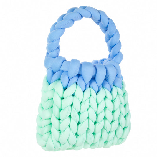 Color-Block Velvet Bag
