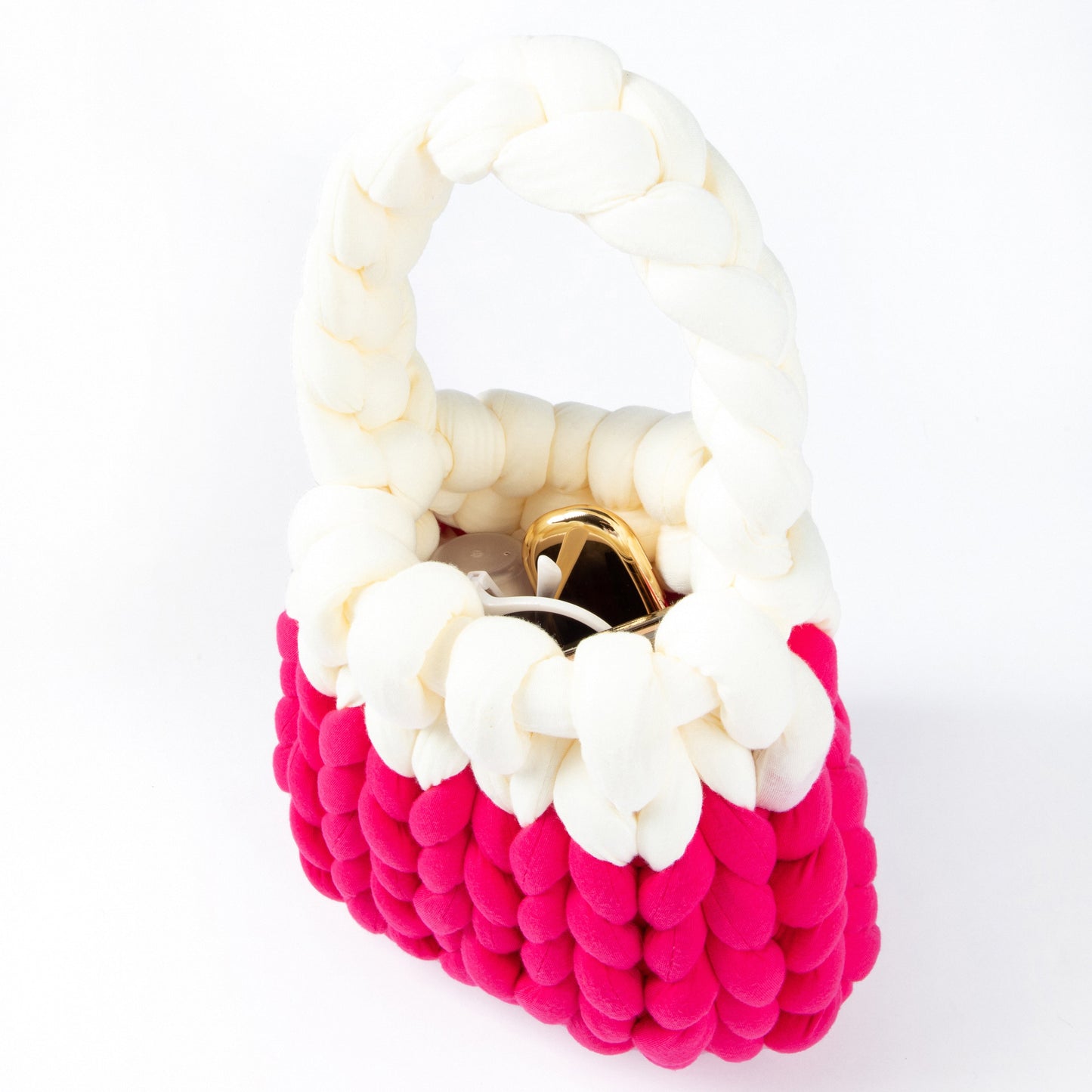 Color-Block Velvet Bag