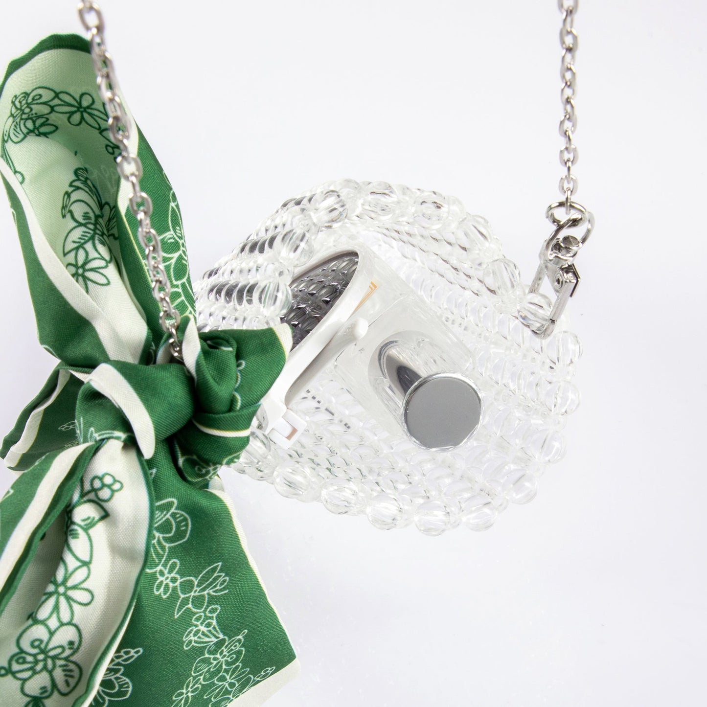 Tied Silk Cellphone Green Shoulderbag