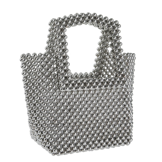 Silver Beaded Tote