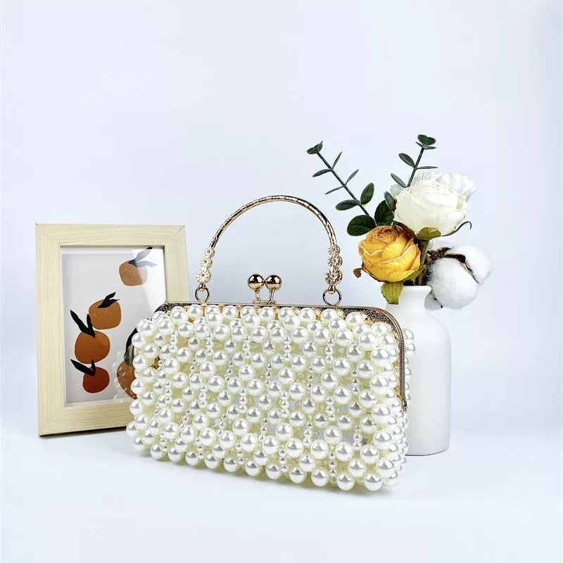 Long Pearl Wallet Handheld Clutch
