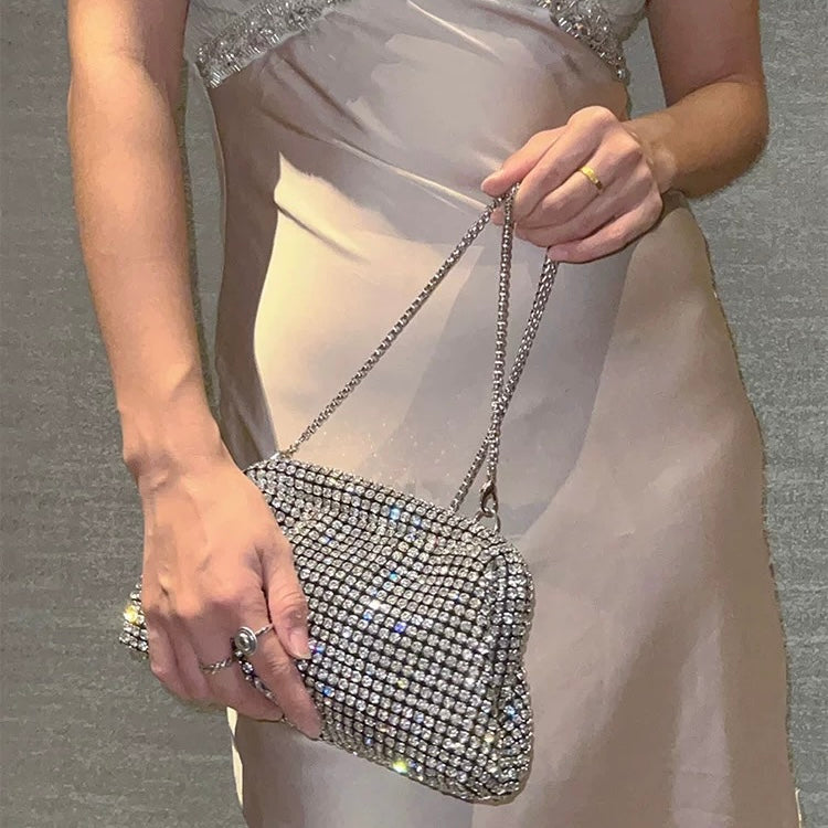 Rhinestone Silver Shoulder Bag