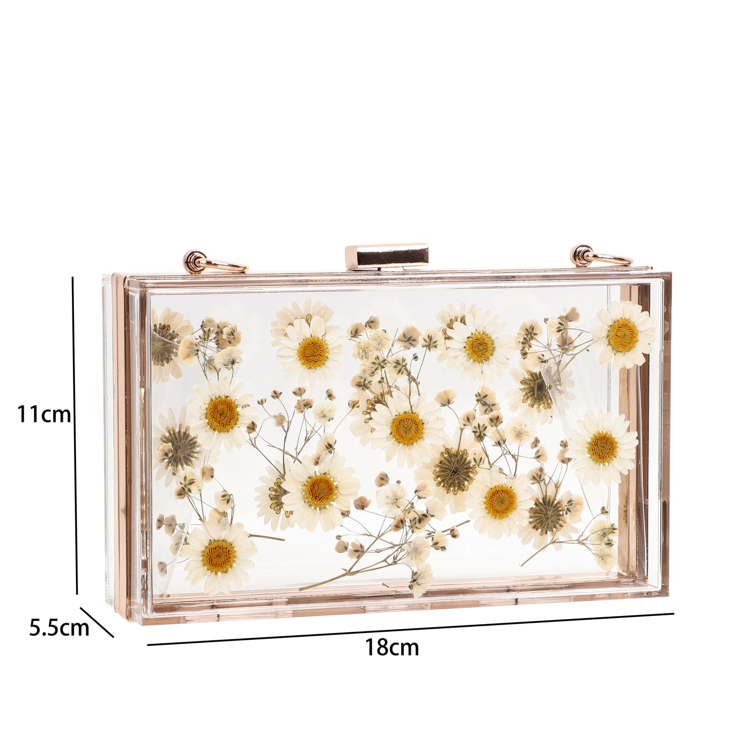 Daisy Inlay Acrylic Clutch