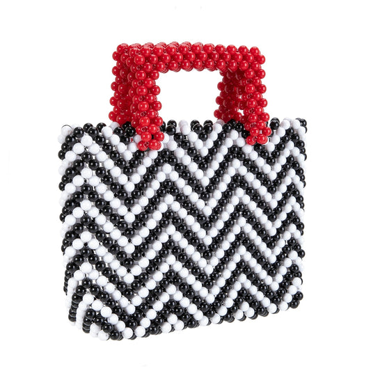 Red Handle Stripes Tote