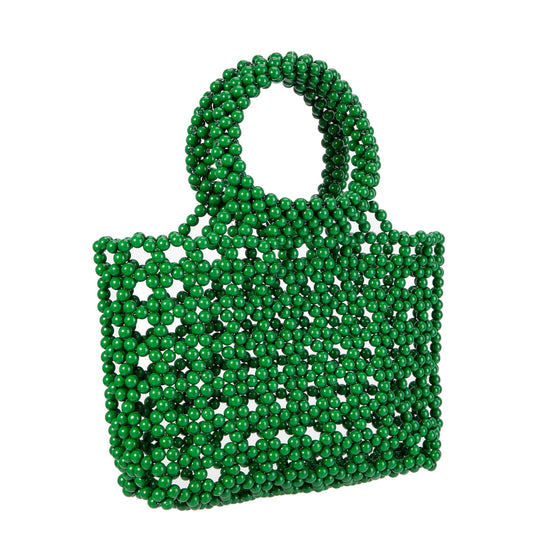 Round Handle Green Tote