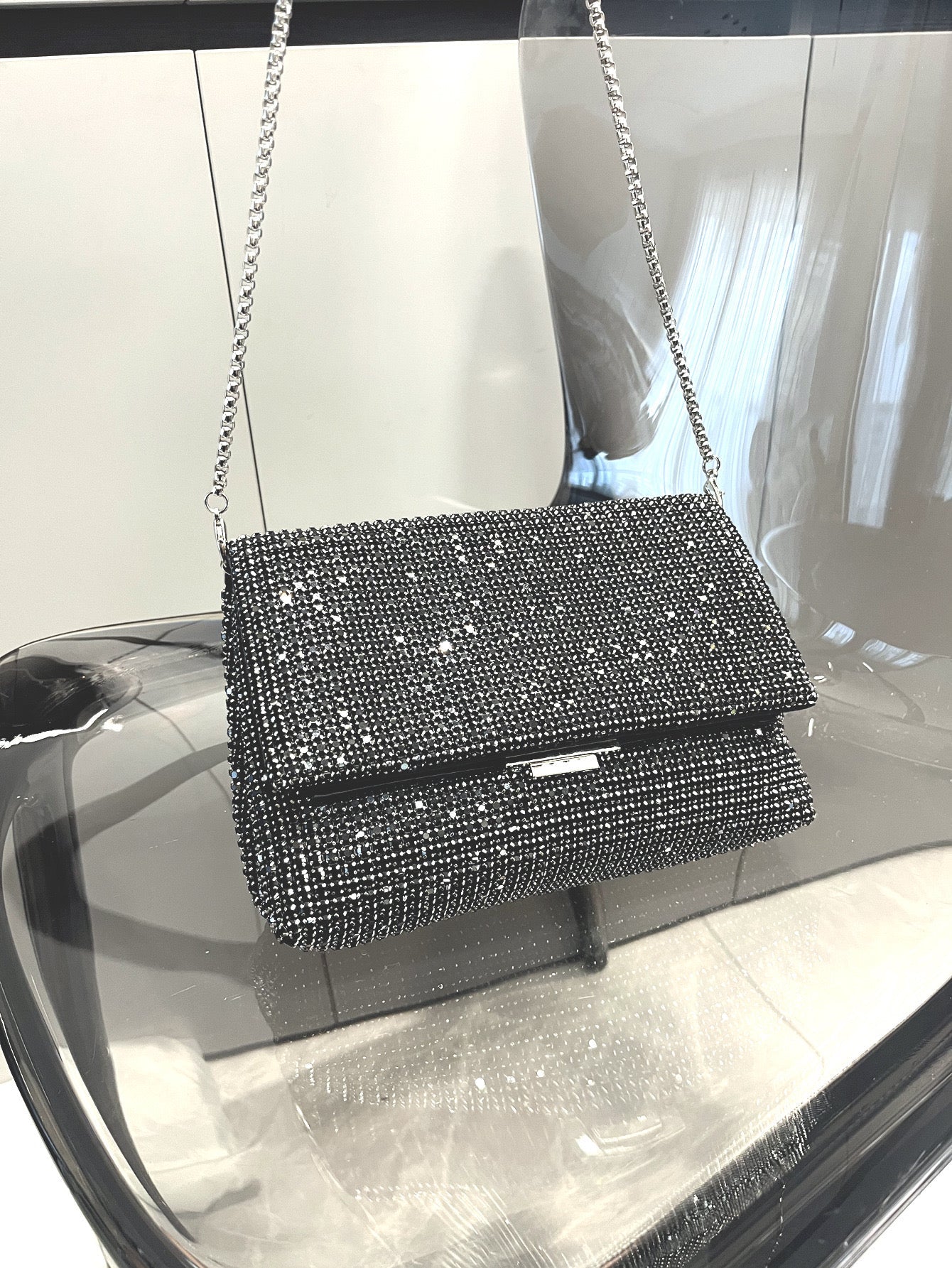 Rhinestone Crystal Silver WOC
