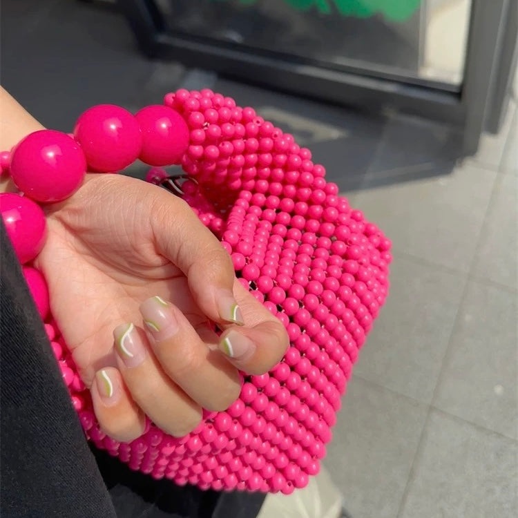 Beaded Magenta Handbag