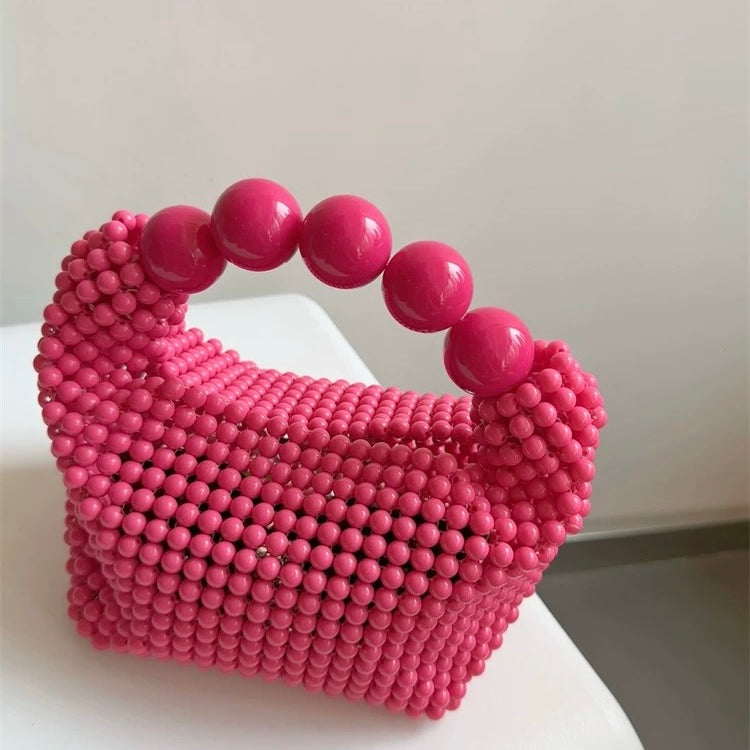 Beaded Magenta Handbag
