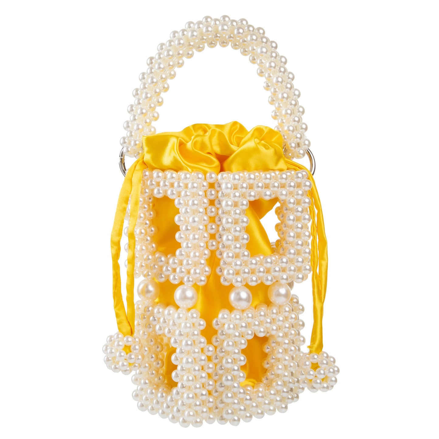 Pearl Square Hollow Gold Handbag
