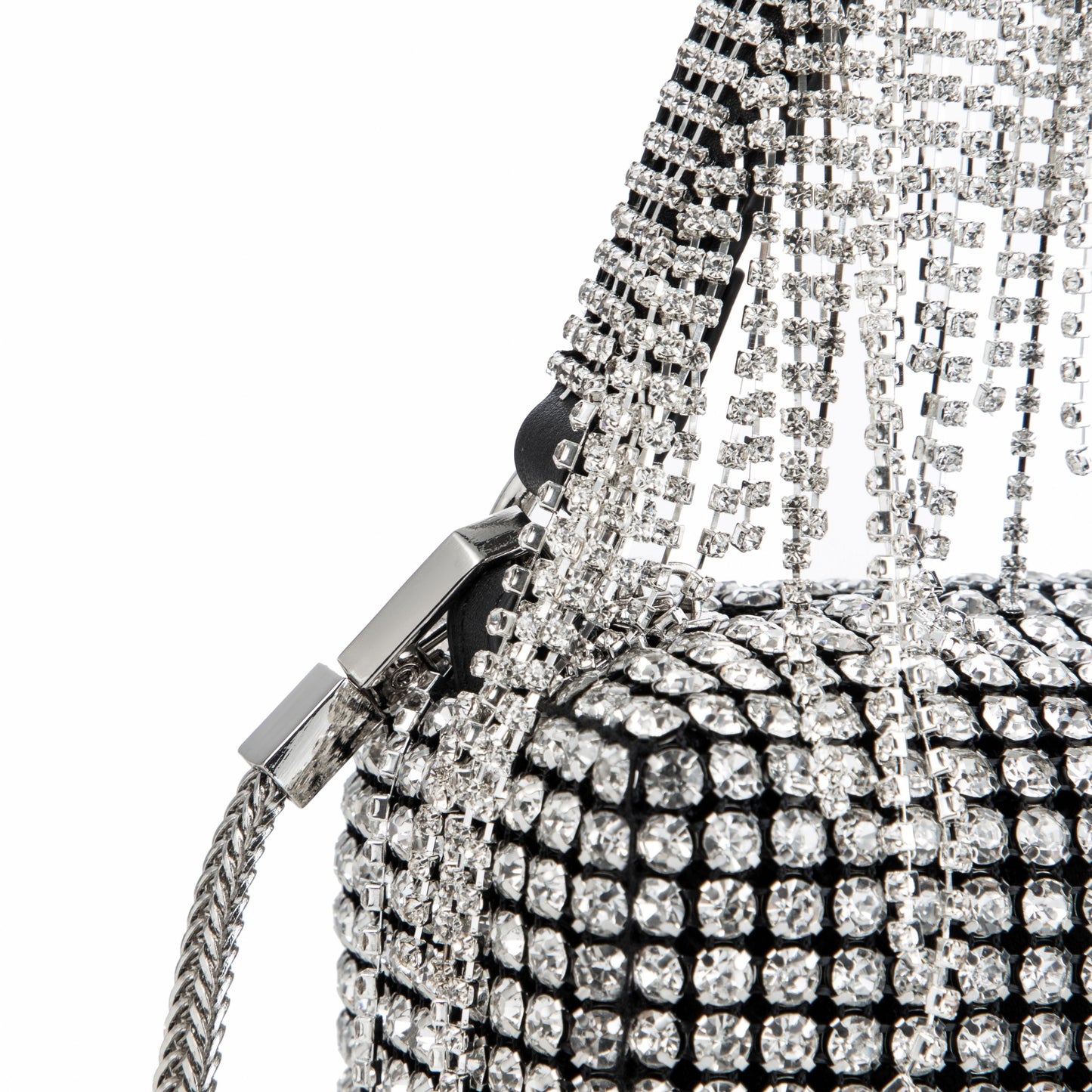 Rhinestone Tassel Silver Purse