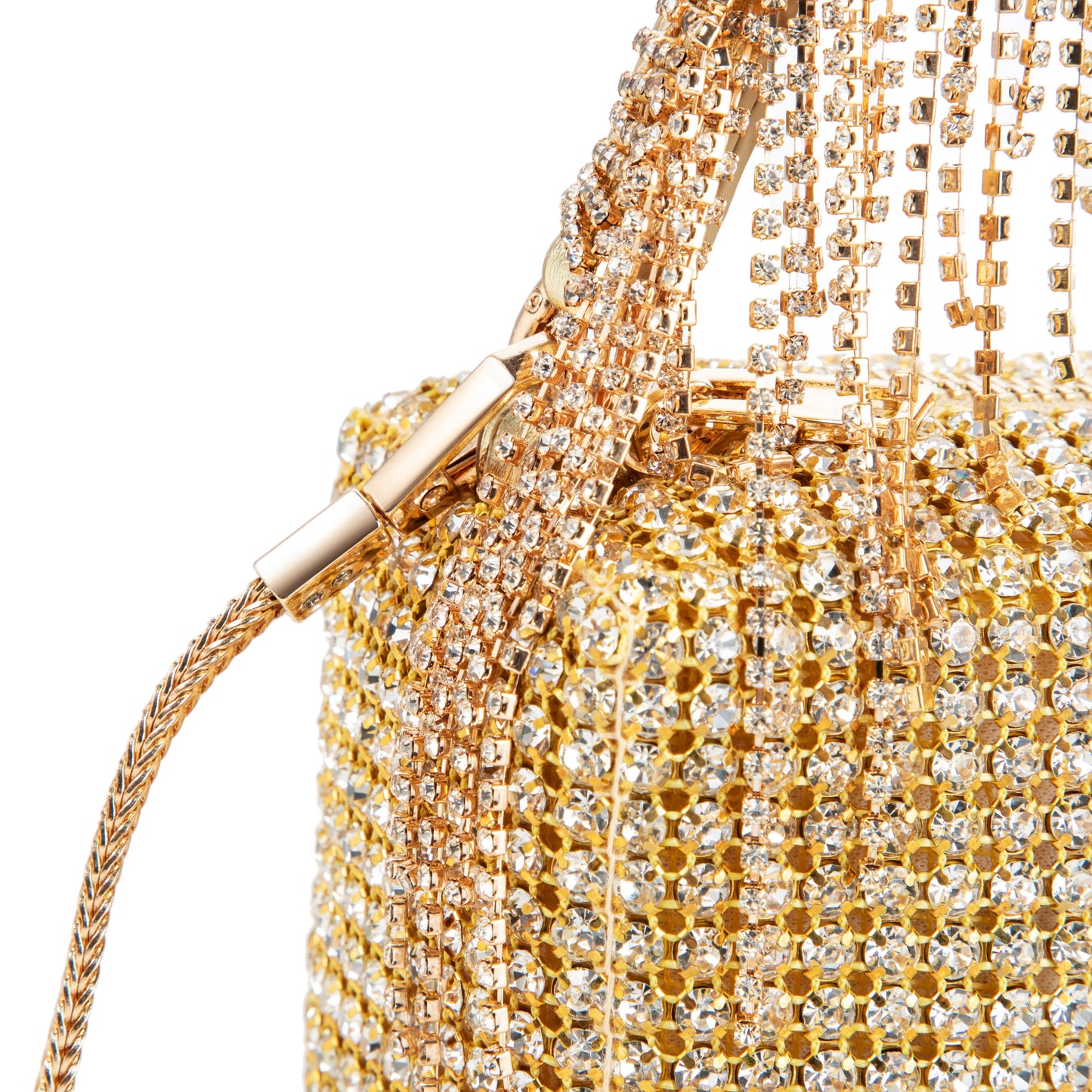 Rhinestone Tassel Gold Purse