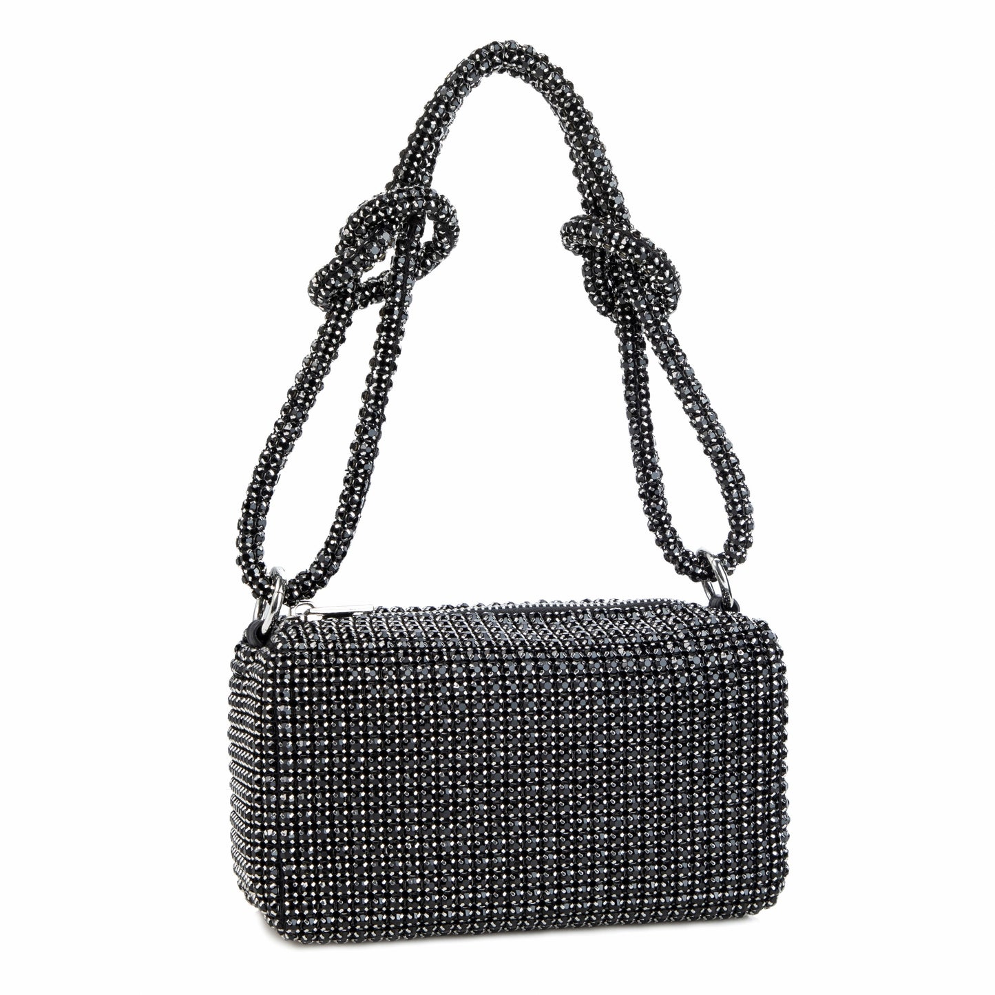 Rhinestone Box Knot Black Bag