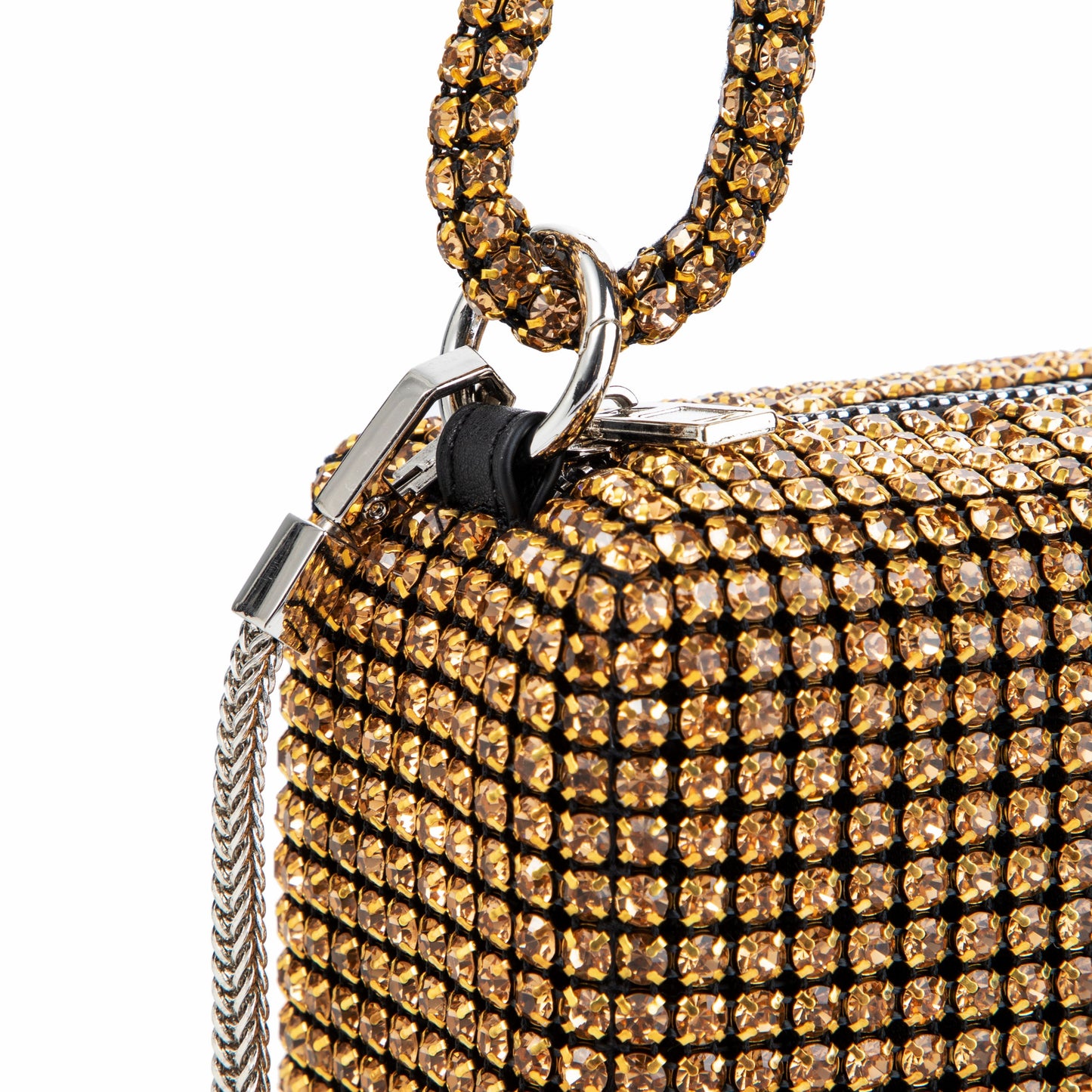 Rhinestone Box Knot Brown Bag