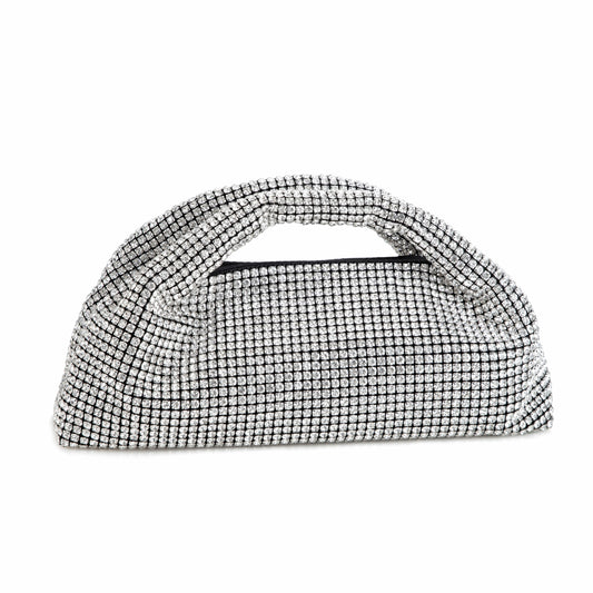 Rhinestone Silver Top Handle Purse