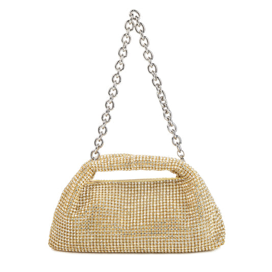 Rhinestone Gold Top Handle Purse