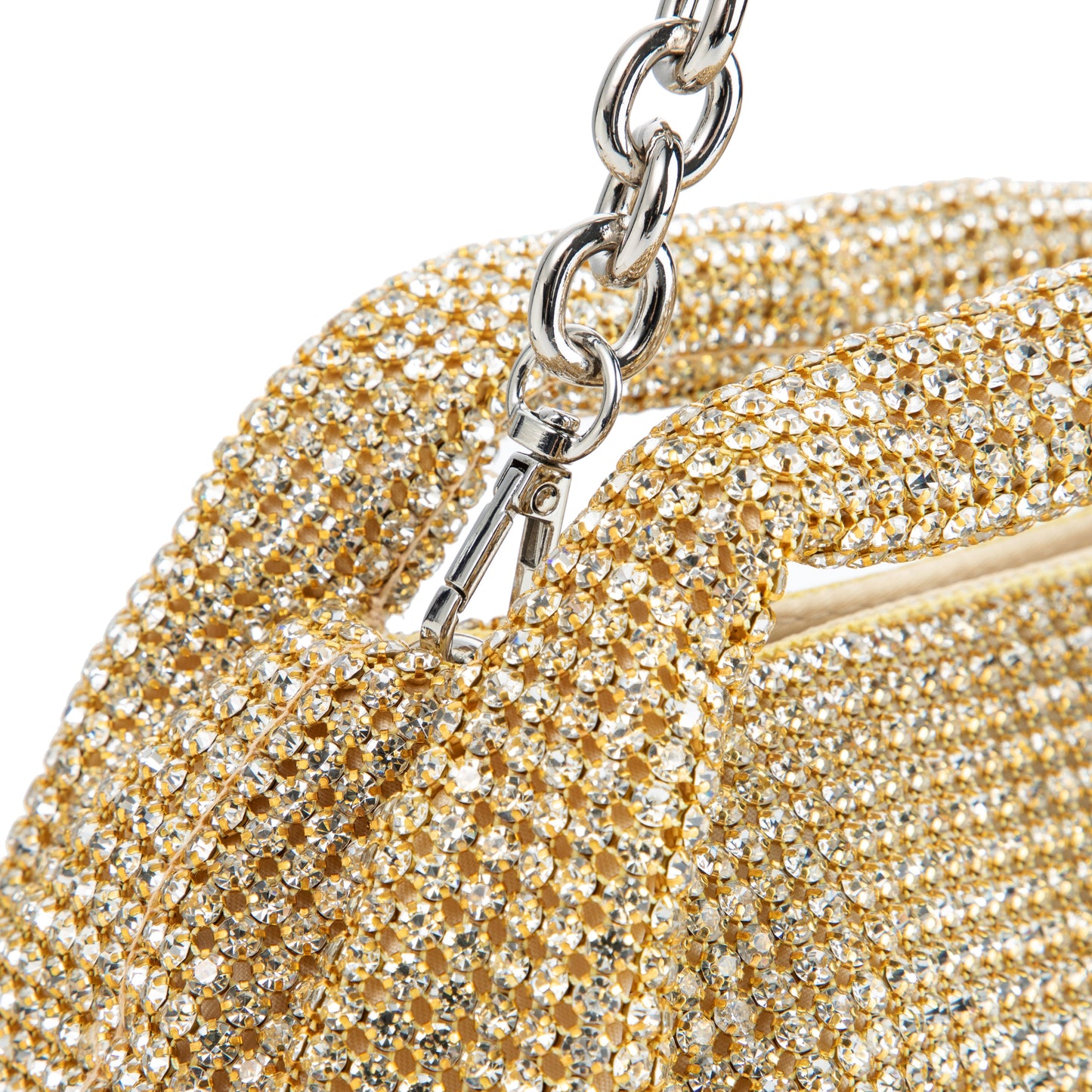 Rhinestone Gold Top Handle Purse