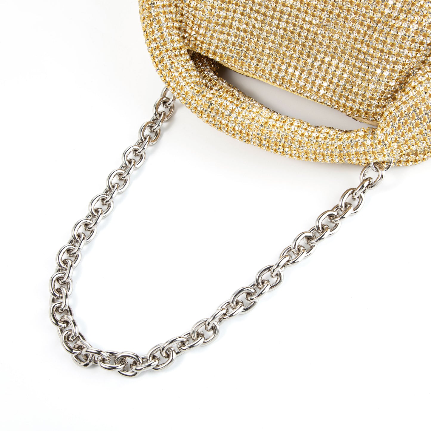Rhinestone Gold Top Handle Purse