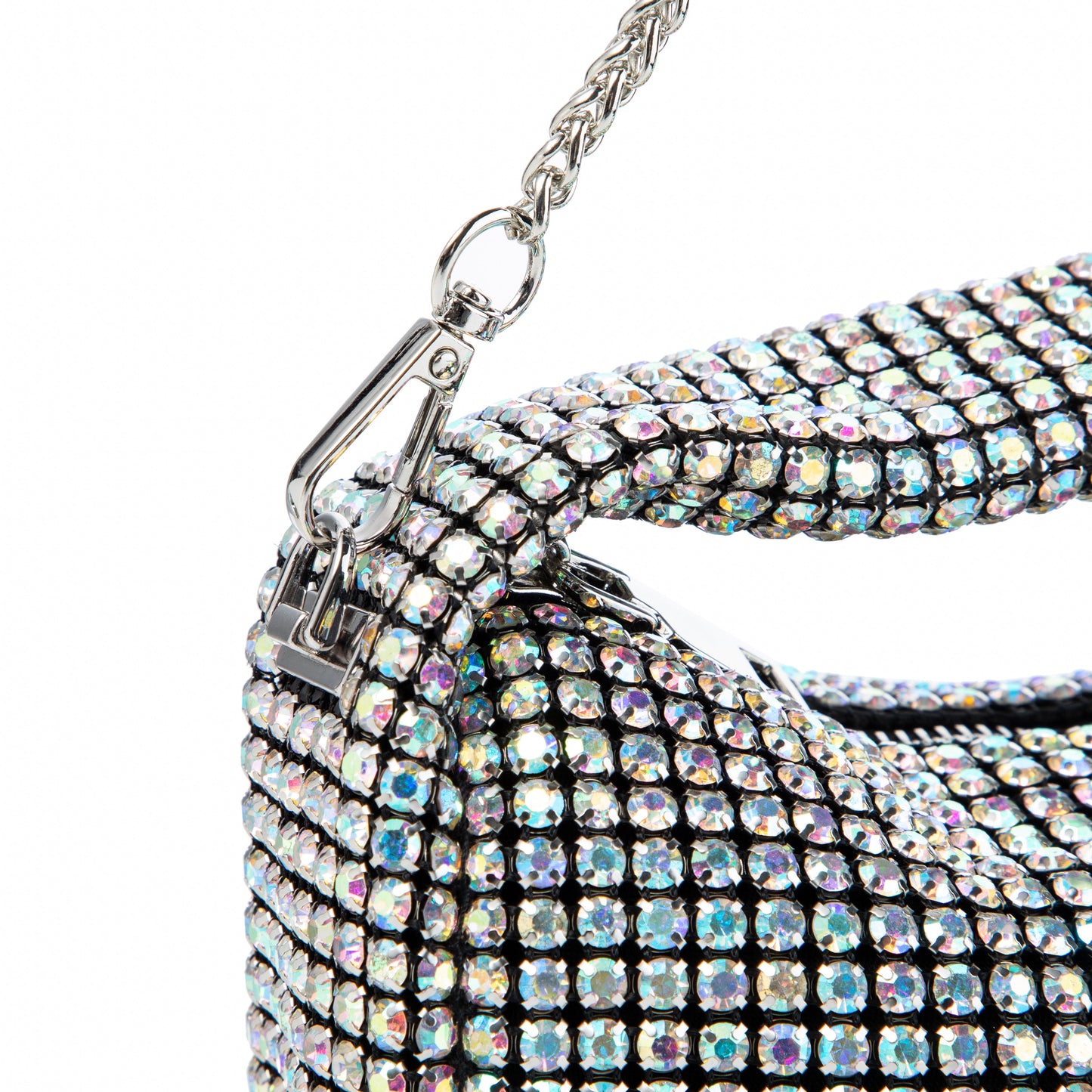 Rhinestone Silver Underarm Bag