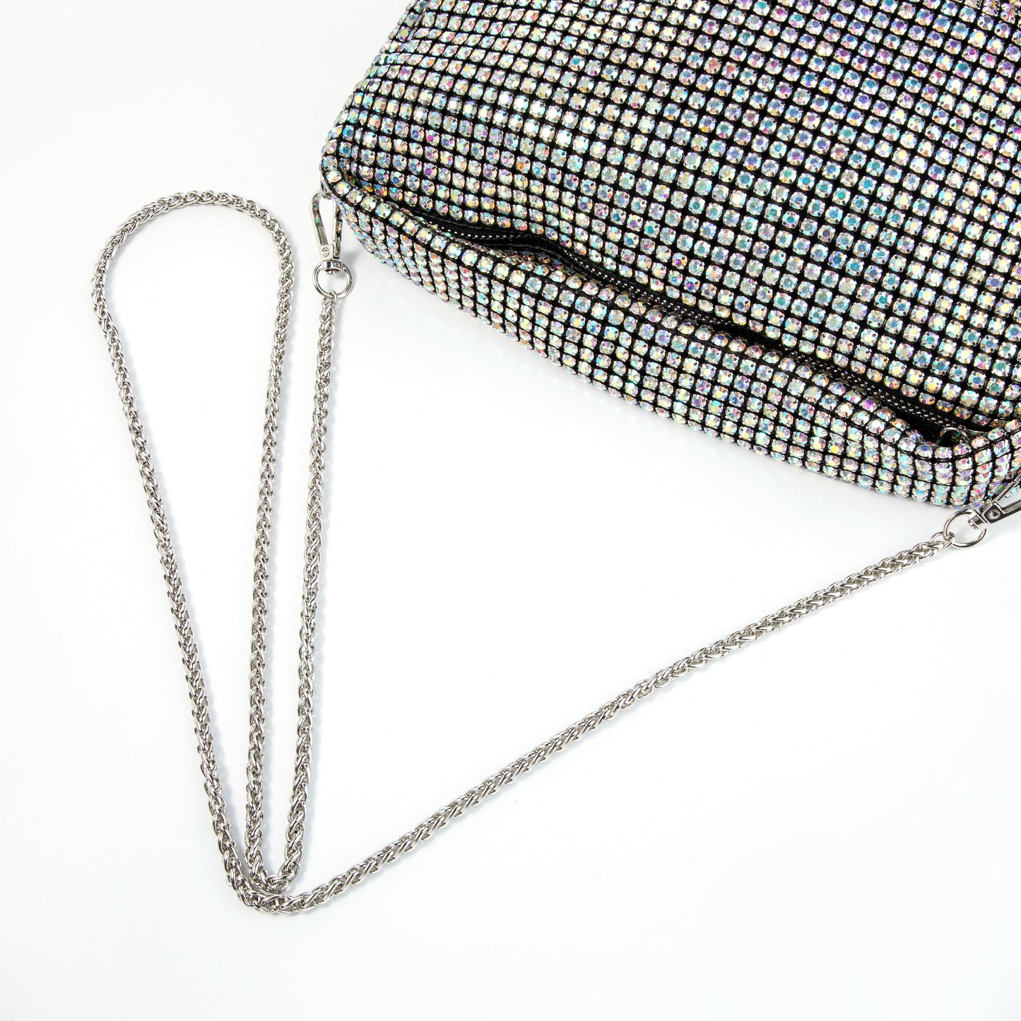 Rhinestone Silver Underarm Bag